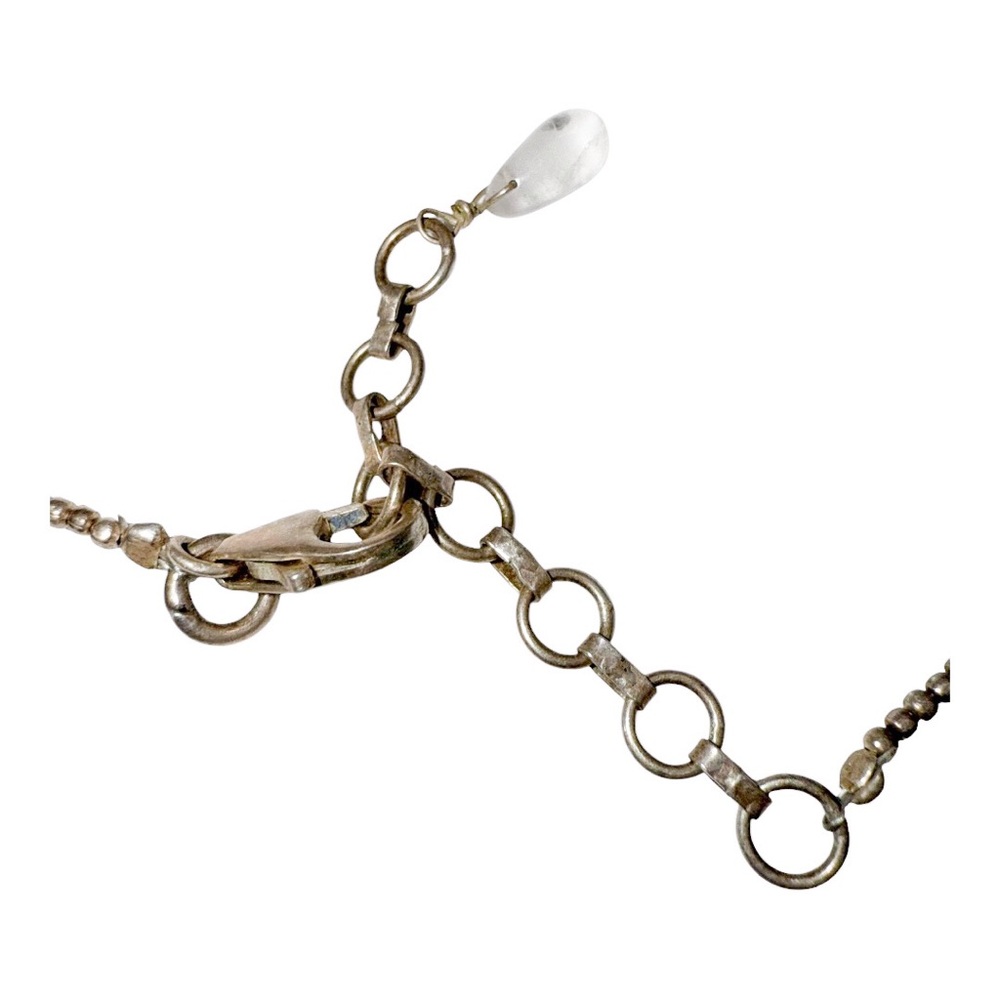 Silvertone & Rose Quartz Beaded Necklace - Picture 8 of 8
